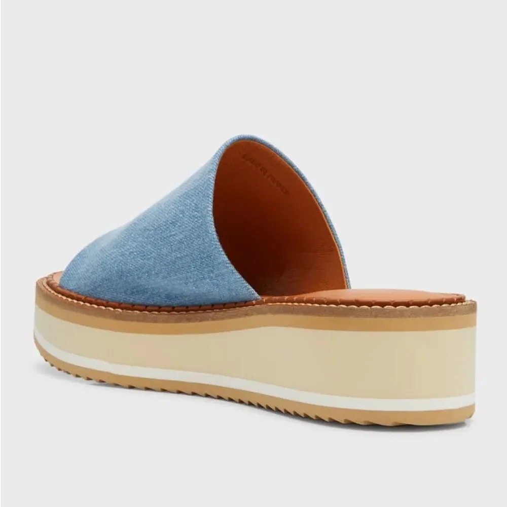 Clergerie Paris FastJ Denim Flatform Sandals, New, Size US 10.5 - Picture 5 of 11